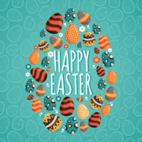 Happy Easter Memphis Illustration vector