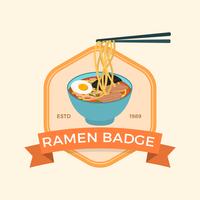 Flat Ramen Badge Vector Illustration