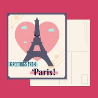 Vector de la postal de París