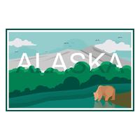 Postal de Alaska vector