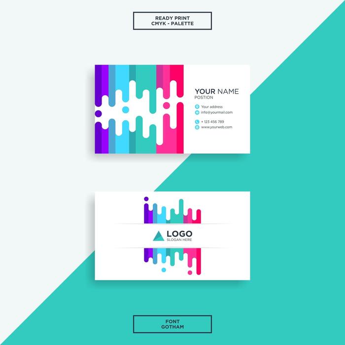 Colorful Visiting Card Vector Art, Icons, and Graphics for Free Download