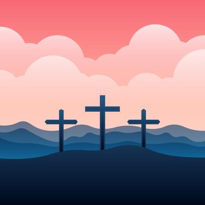 cross with banner clipart