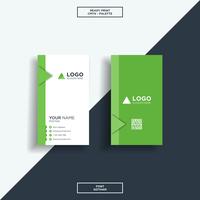Business card vertical green and black