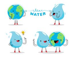 Clean Water Advocacy Character Mascot Vector Illustration