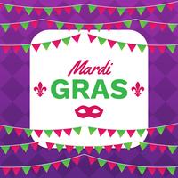 Plantilla de marco de Mardi Gras con espacio para texto vector