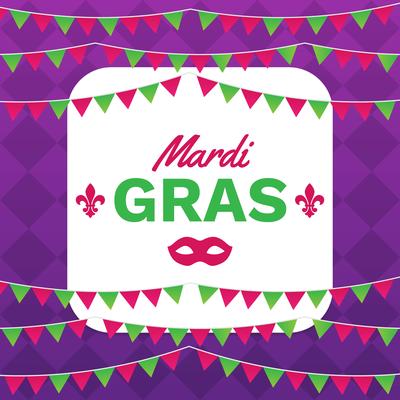 Mardi Gras Frame Template With Space For Text