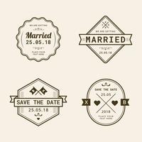 Colección de sellos de boda de la vendimia vector