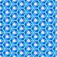 Bright Blue Seamless Kaleidoscope Pattern Vector