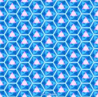 Bright Blue Seamless Kaleidoscope Pattern Vector