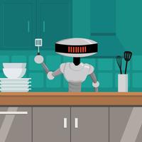 Ai Robot Chef Illustration vector