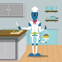 Un Robot Chef vector