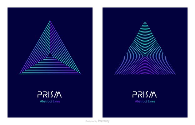 Abstract Line Design Prism Logo Vector Template
