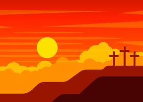 Escena del Calvario con Jesus Cross vector