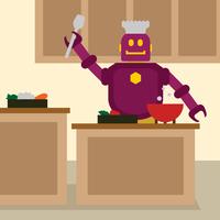 Un Robot Chef vector