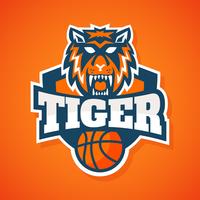 vector de mascota de baloncesto tigre