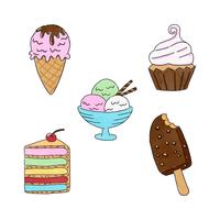 Watercolor Sweet Dessert Collection vector