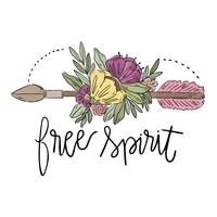 Boho Arrow And Floral Bouquet vector