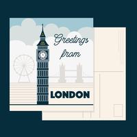London Postcard Vector
