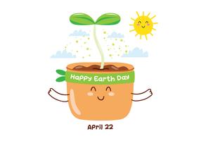 Pot Wearing Head Ban With Earth Day Text vector