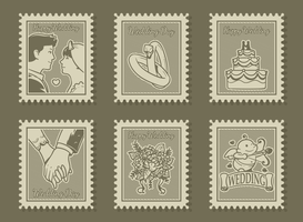 Vintage Wedding Stamp vector