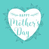 Flat Happy Mothers Day Card Vector