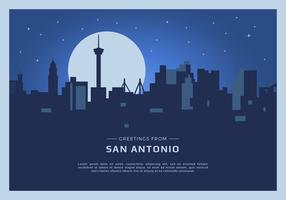 San Antonio Postcard Vector Illustration