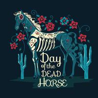 Esqueleto de caballo para el día del caballo muerto vector