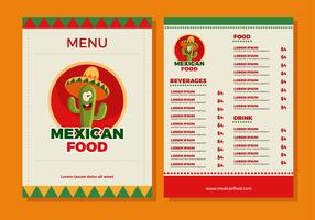Mexican Food Menu Template Vector