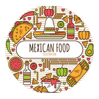 Menú de comida mexicana vector