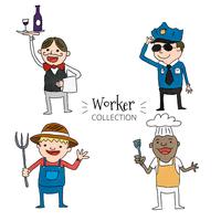 Cute Set colección de trabajadores vector