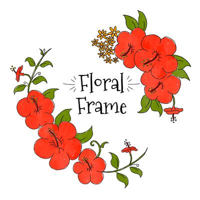 Red Cayenne Floral Frame