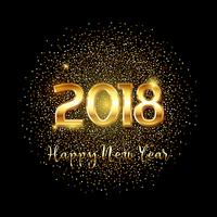 Happy new year gold text background  vector