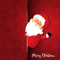 Cute Santa on snowflake background vector