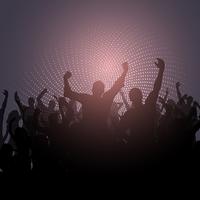 Party crowd on abstract dots background 