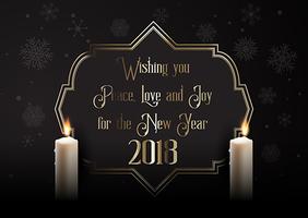 Elegant Happy New Year background with candles vector