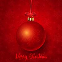 Christmas background with hanging baubles and decorative text vector