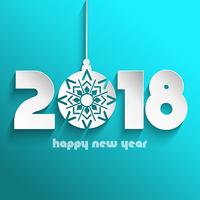 Happy New Year background with hanging bauble  vector