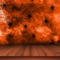 Halloween background with spiders on grunge background vector