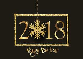 Happy New Year background with glittery snowflake vector