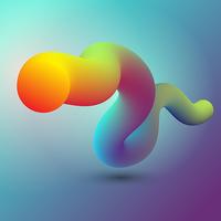 Diseño 3D abstracto de fluido como forma vector