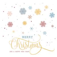 Christmas and New Year background with snowflakes and decorative vector