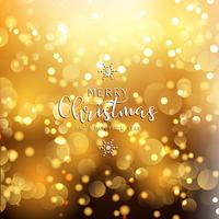 Christmas and New Year background with gold bokeh lights vector