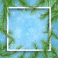 Christmas background with fir tree branches vector