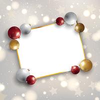 Christmas background with baubles and blank space for text vector