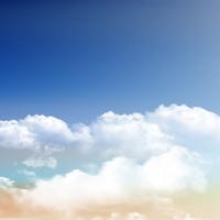 Realistic clouds on blue sky background  vector