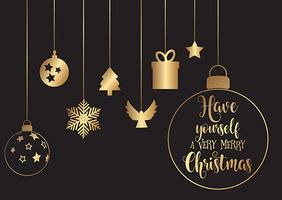 Hanging Christmas decorations vector