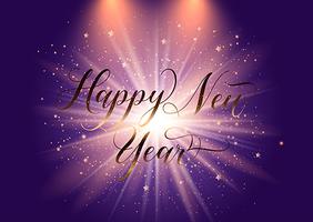 Elegant Happy New Year background with starburst design vector