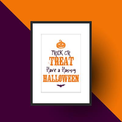 Halloween design in picture frame 