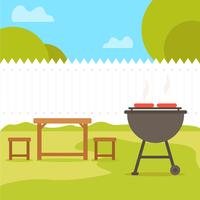Backyard Barbecue Flat Illustration vector