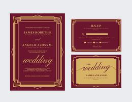 Art Deco Wedding Card vector